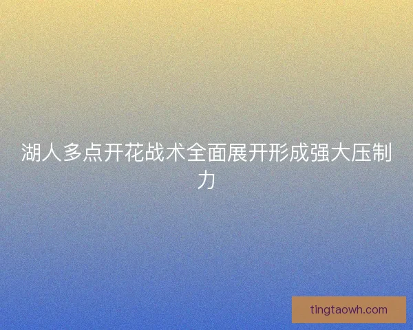 湖人多点开花战术全面展开形成强大压制力